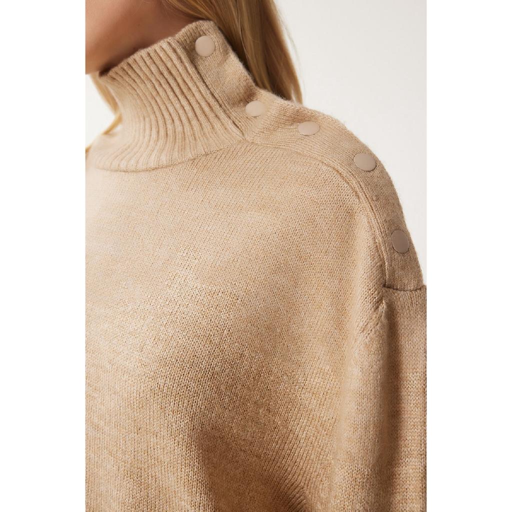 Women's Anthracite Turtleneck Knitwear Sweater Fn03390