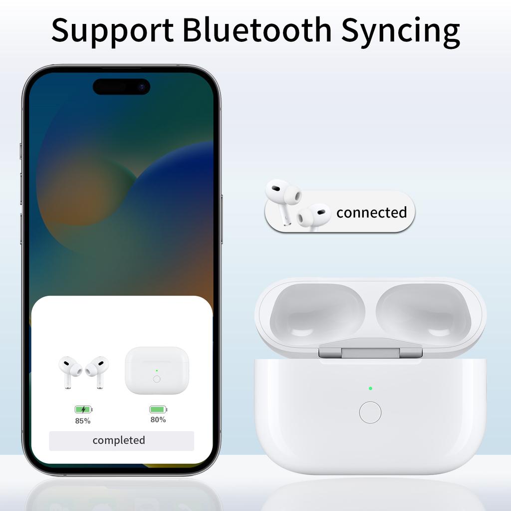 Для AirPods Pro 2/AirPods Pro 680 мАч Зарядный бокс Наушник Беспроводной зарядный чехол, 8-контактный интерфейс