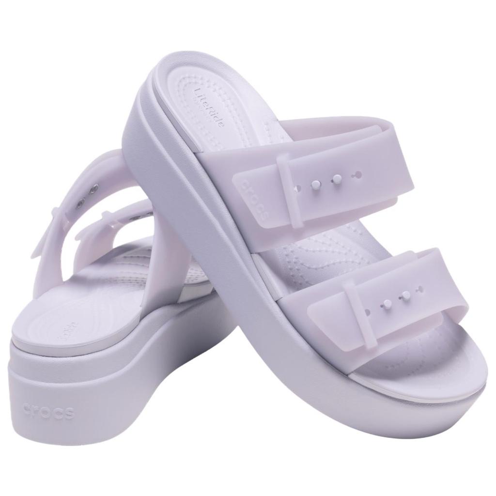 Crocs Brooklyn Casual Fashion EVA Anti-Wear Slide Sandals Women Sandals Purple 210980-5BR