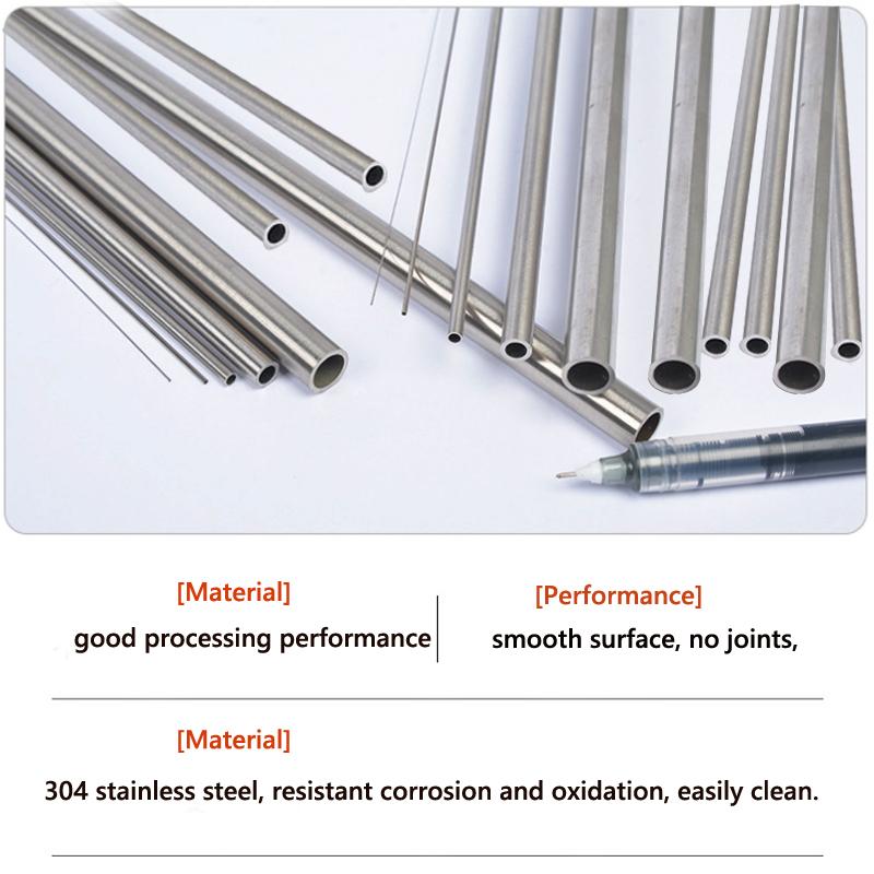 1-10pcs 304 Stainless Steel Round Capillary 250mm 500mm Long Seamless Straight Tube 4x3mm/6x4mm/8x6mm/10x8mm/10x9mm/12x11mm