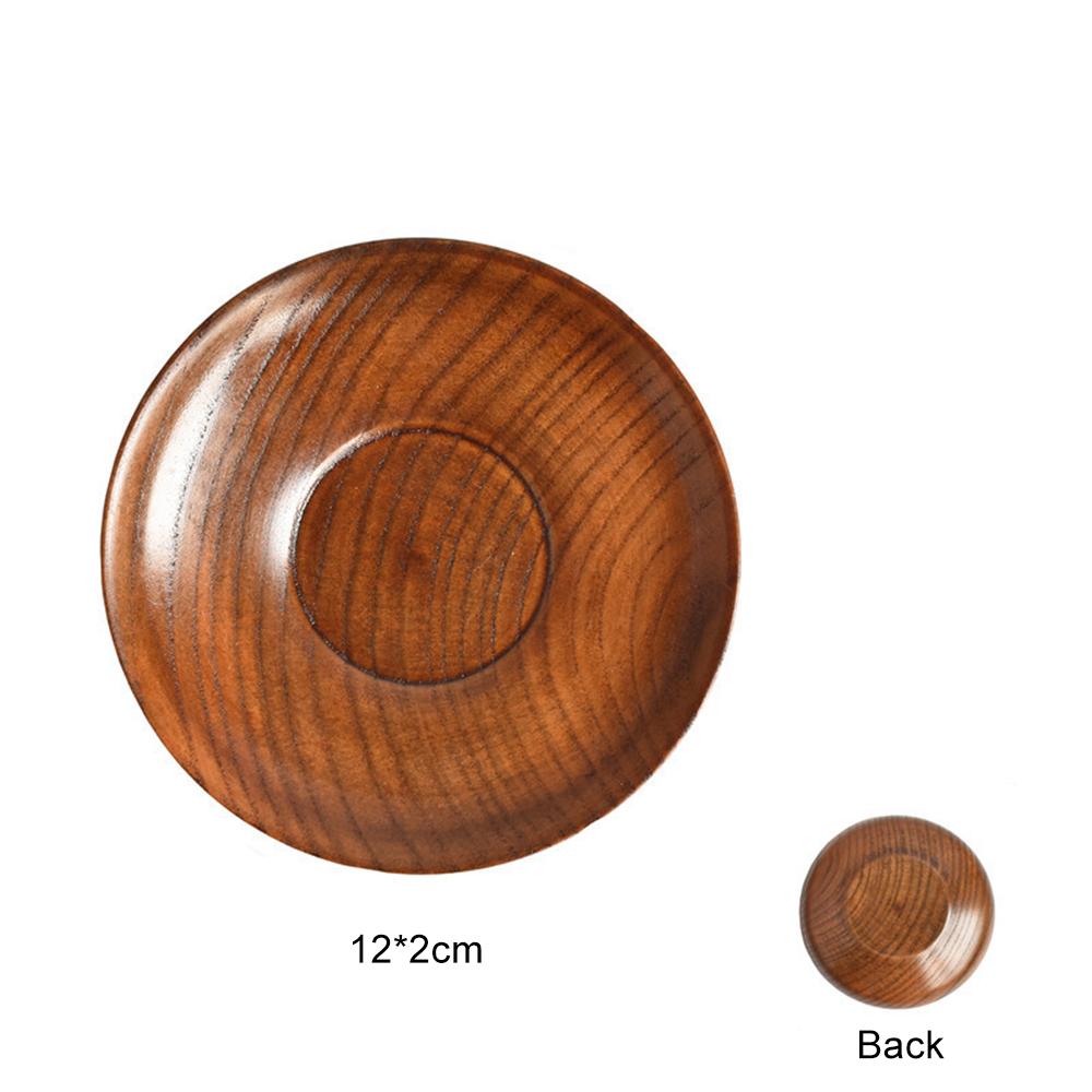 Round Wooden Small Tray Vinegar Seasoning Plate Dipping Sauce Bowl Bone Spitting Dish Dried Fruit Snack Tray Kitchen Accessories