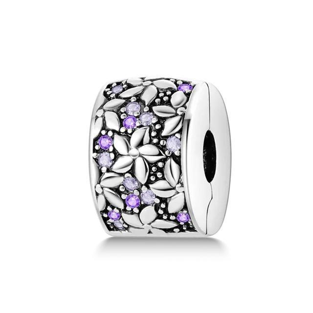 925 Sterling Silver Classic Flowers Love Beads Fit Bracelet Beads Pendant Colorful Women Jewelry DIY Gift 2024