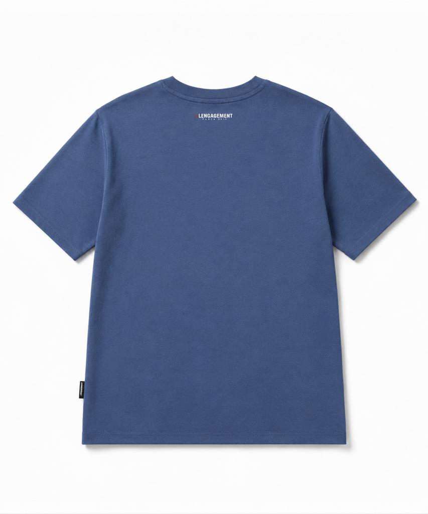LENGAGEMENT Small Heart Relaxed Fit Modal Short Sleeve T-Shirt [Blue]