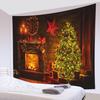 Party Living Room Bedroom Dorm Wall Decor Backdrop Fabric Christmas Fireplace Christmas Tree Printing Home Decor Tapestry