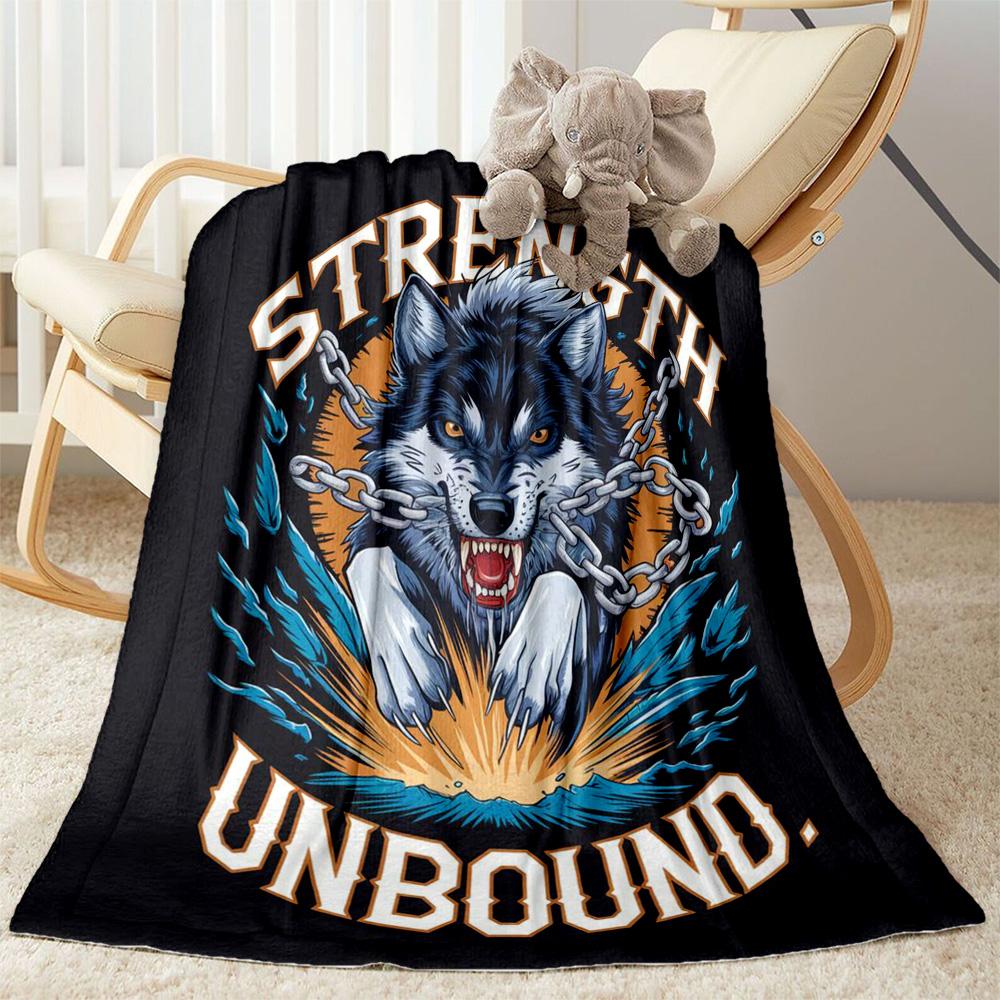 Wolf Moon Reflection Blanket,Suitable for sofas, offices, travel, living rooms, Gifts to relatives and friends, Blanket,Suitable for all seasons.