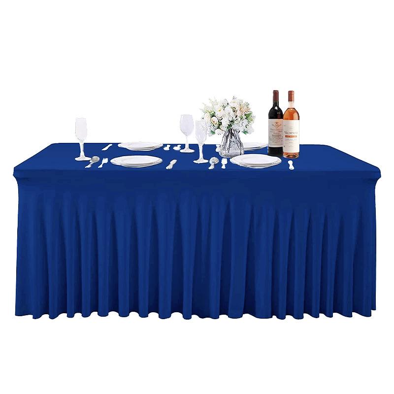Solid Color Stretch Rectangular Table Skirt for Banquets and Conferences