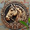 Horse Aluminum Metal Wall Art Round Decor Living Room Sign 2D Flat Print
