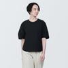 MUJI Cool Size BC2JOA4S Women's Short-Sleeved Blouse, Broadcloth, Black, M,