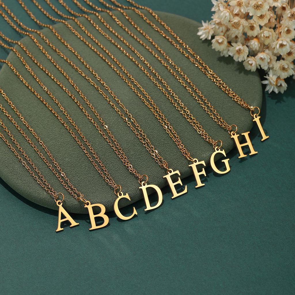 Kinitial Подвески-буквы английского алфавита A-Z Ожерелья Для женщин Металлическая бижутерия Простая цепочка с инициалом Чокер Collares