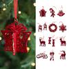Рождественские украшения Красный Флокированный Конфетный тростник Олень Бант Снежинка Подвесное украшение для