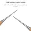 Инструмент с деревянной ручкой, инструмент для работы с кожей, инструмент с отверстиями для кожи, игла для шитья, 4,9 дюйма, для изготовления кожи и маркировки ткани