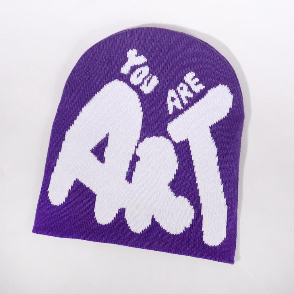 Knit Minimalist Hat With Alphabet Design For Men Women Winter Fashion Accessory