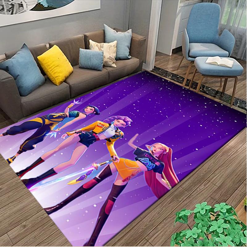 [1pc Kpop Demon Hunters Office Chair Carpet] Digital Printed Area Rug for Home & Game Room Use, Soft Indoor Sofa Chair Mat
