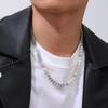 Мужская цепочка-ожерелье в стиле хип-хоп с звеньями curb, Классический ожерелье-чокер с имитацией жемчуга, Высококачественный ювелирный подарок