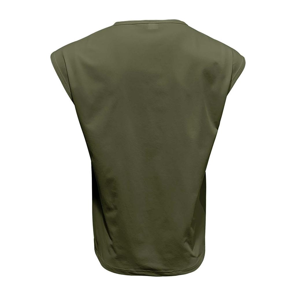 Мужская летняя футболка без рукавов, молодежная повседневная свободная однотонная тонкая футболка с камзолом