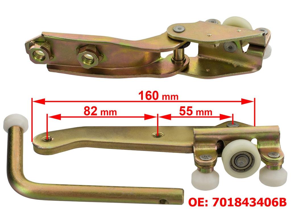 VW T4 90-04 Sliding Side Door Rollers, Right, 3-Piece Set
