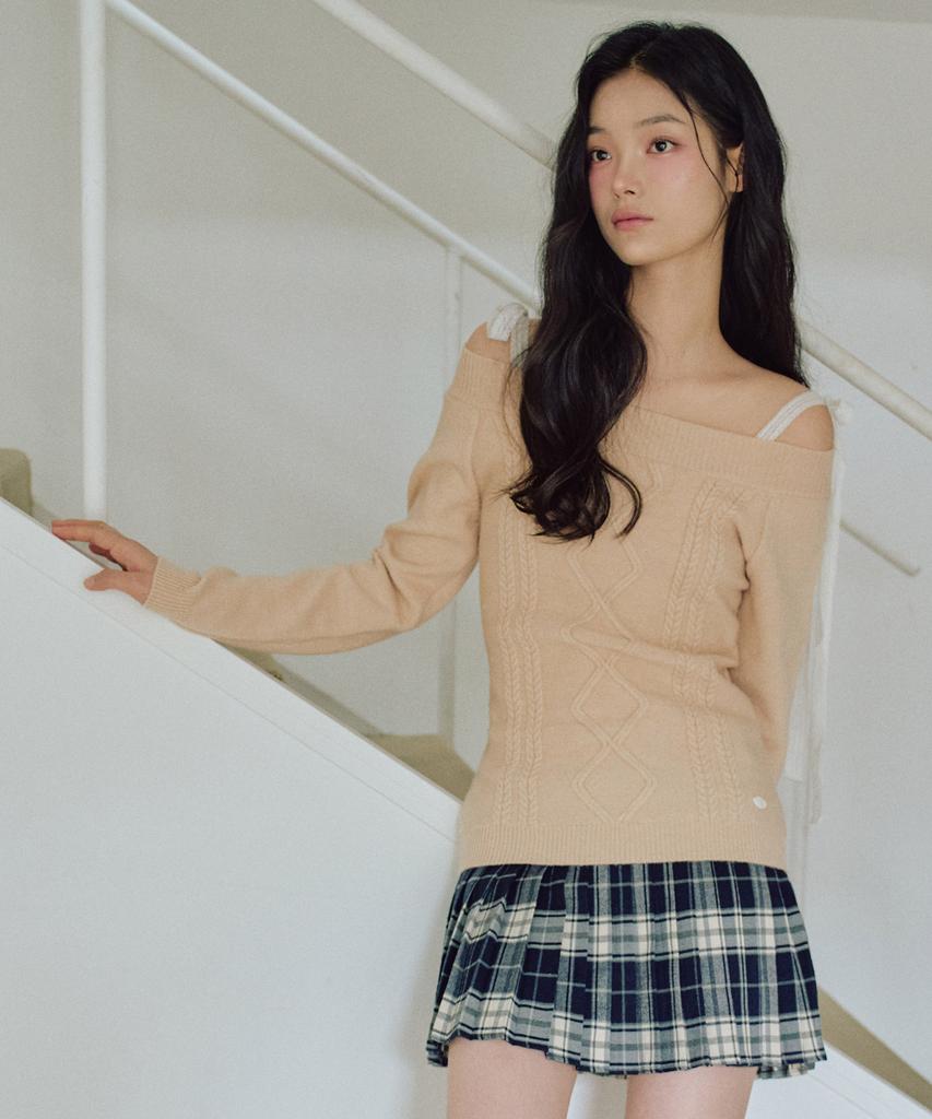 ZEROPLANET Rudy Off-Shoulder Knit [Caramel]