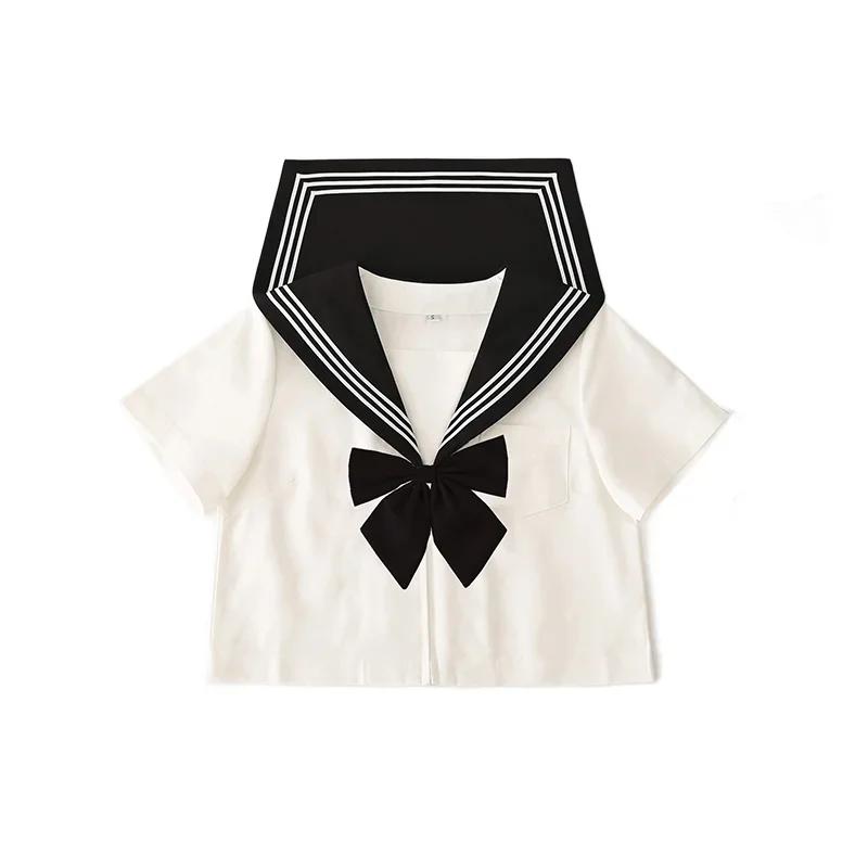 Базовый JK, черный воротник, белые линии, школьная форма, матросские костюмы для девочек, плиссированная юбка, одежда в японском стиле, костюмы аниме COS для женщин