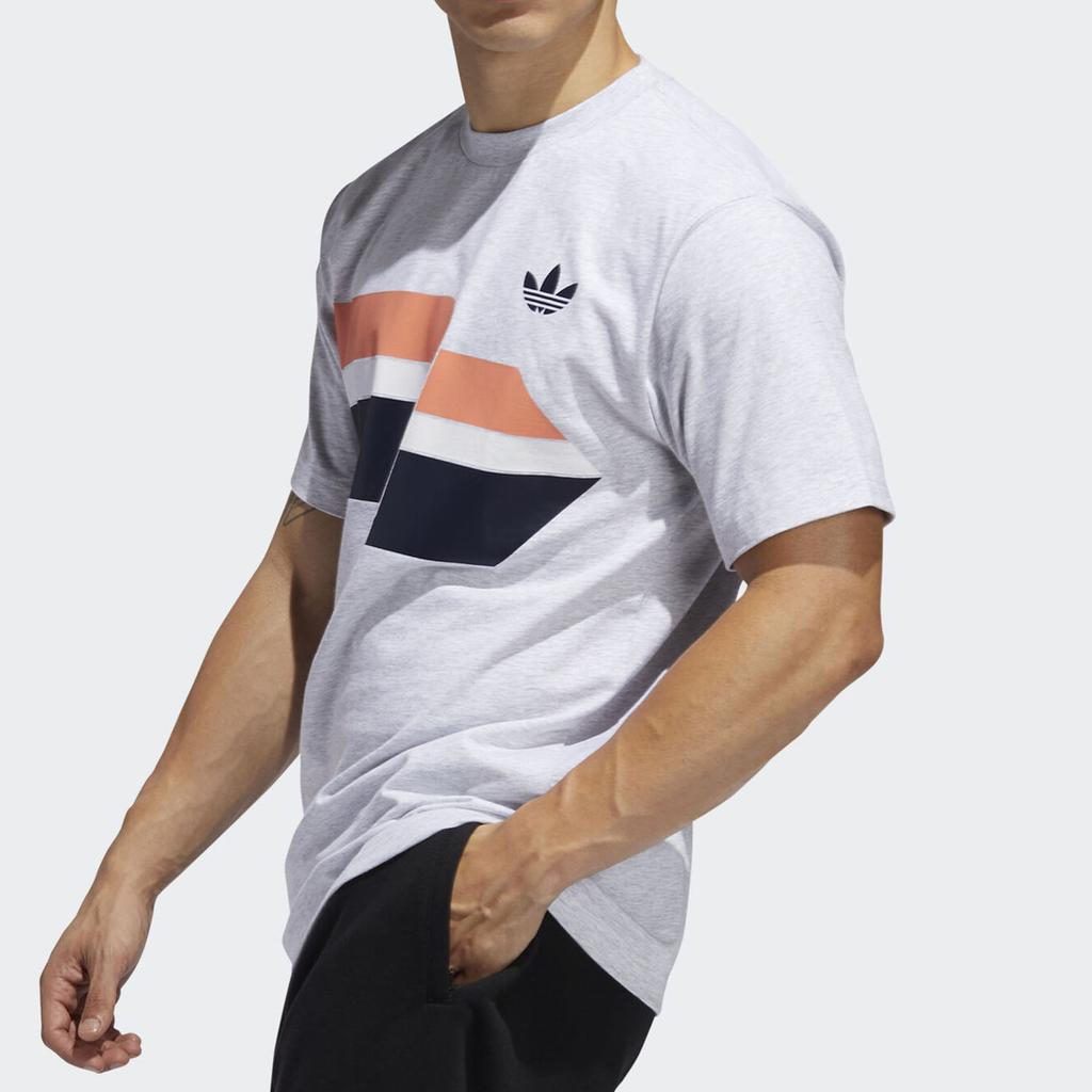 adidas Originals Trefoil Повседневная спортивная футболка с круглым вырезом с коротким рукавом Мужские топы Серый FM1532