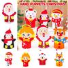 Cartoon Santa Christmas Hand Puppet Non-woven Felt Fabrics Sewing Kit DIY Craft Sewing Felts  Kids