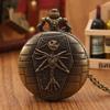 Мужские карманные часы, винтажные бронзовые карманные часы, скелет, предрождественские кварцевые карманные часы, цепочка, подарок для мужчин и женщин