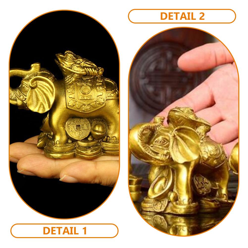 Ornaments Elephant Figurine Centerpiece Table Decorations for Living Room Animal Figurines Lucky Miniature Golden Office