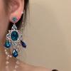 Серьги с подвесками из бисера из бриллиантового стекла 'Серебряная игла', овальные, в виде цветка, серьги в ретро-придворном стиле, серьги премиум-класса в стиле легкой роскоши