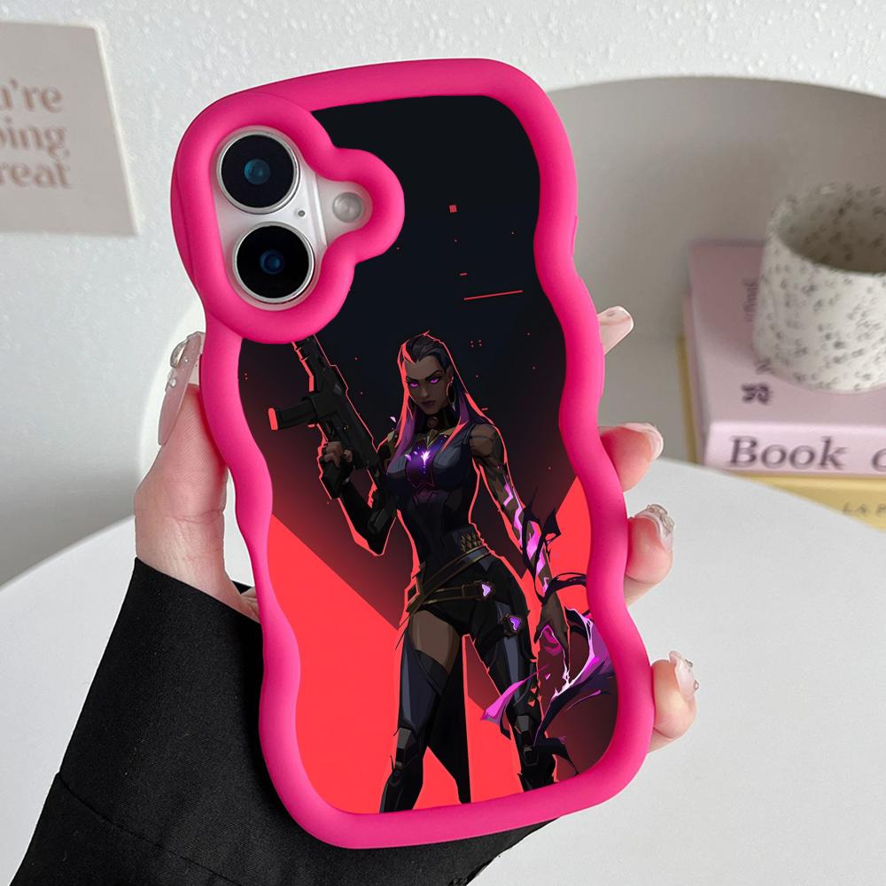 Valo Reyna Phone Case for iPhone 17 16 15 14 13 12 11 Air Pro Max Plus Red Soft TPU Wavy Edge Cover