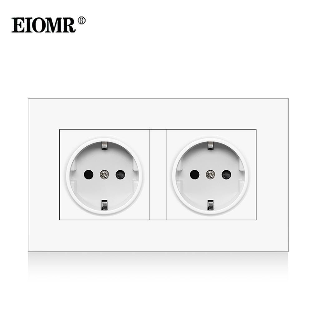 EIOMR EU Комбинация настенной розетки и выключателя, Огнестойкая панель из поликарбоната, AC 110V-250V 16A, Электрические розетки и выключатели для Европы