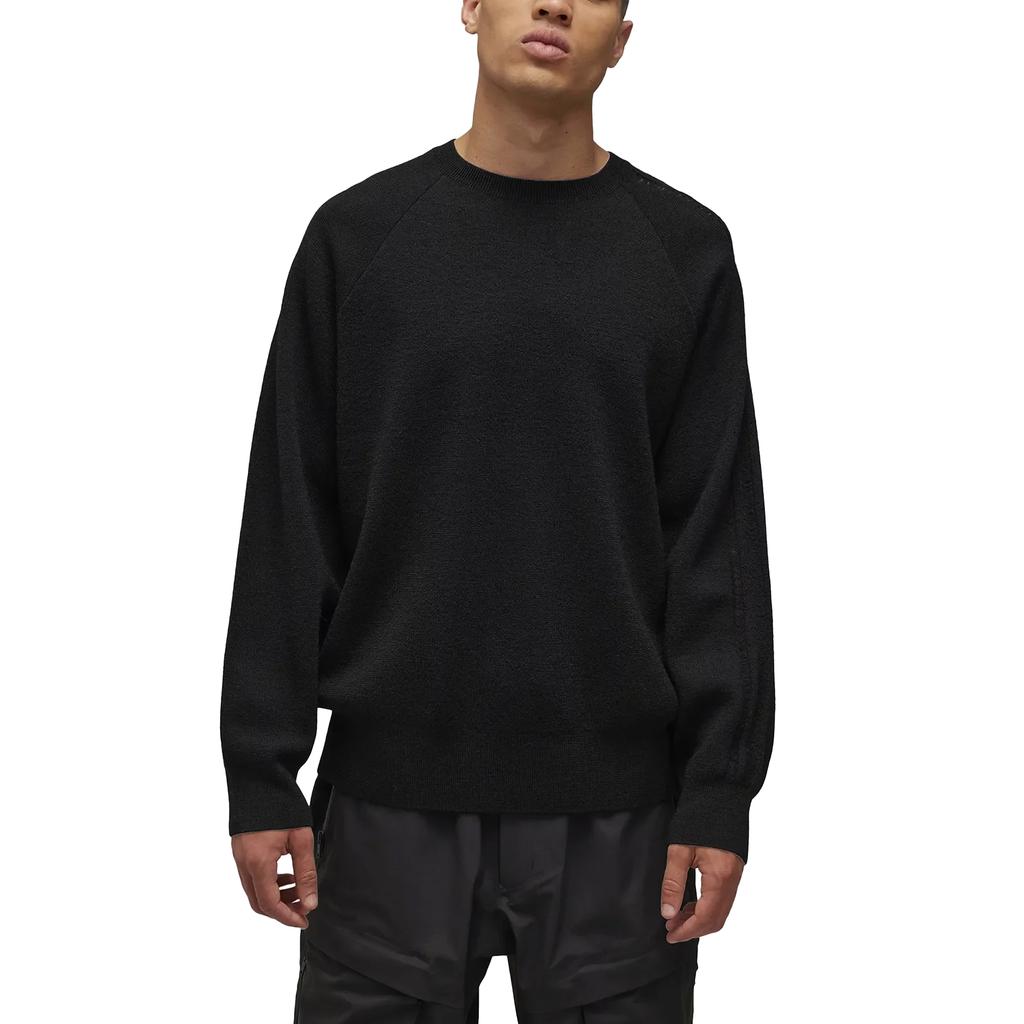 Y-3 Mens Logo Knitted Crew Neck Sweatshirt