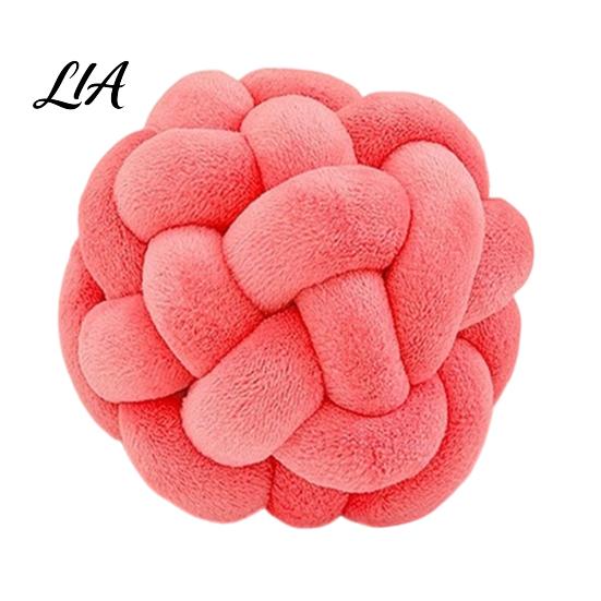 Soft Spandex Decorative Pillow Knot Ball Throw Pillow, Round Ball, Knotted Handmade Textured Cushion for Sofa Couch, Modern Bedroom Living Room Decor