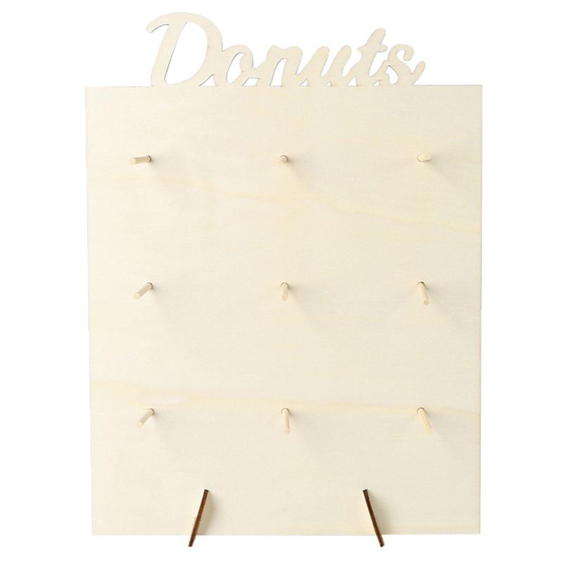 Wooden Donuts Wall Display Stand Holder - Candy Sweets Doughnut Rack For Party