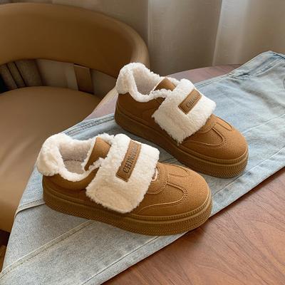 Модные женские сноубутсы CRLAYDK из замши, зимние теплые, на меху, удобные, на платформе, милые короткие ботильоны, повседневные уличные кроссовки