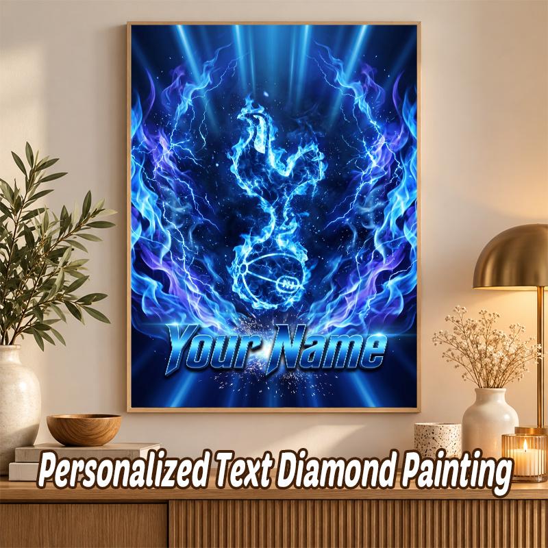 Tottenham Hotspur FC Custom Name Text 5D Diamond Painting Kit DIY Full Drill Diamond Art Decoration