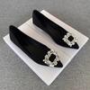 Versatile Fashion Breathable Ladyshoes Small Fragrant Shoes Rhinestone Pointed Single Shoes Spring and Autumn New Models