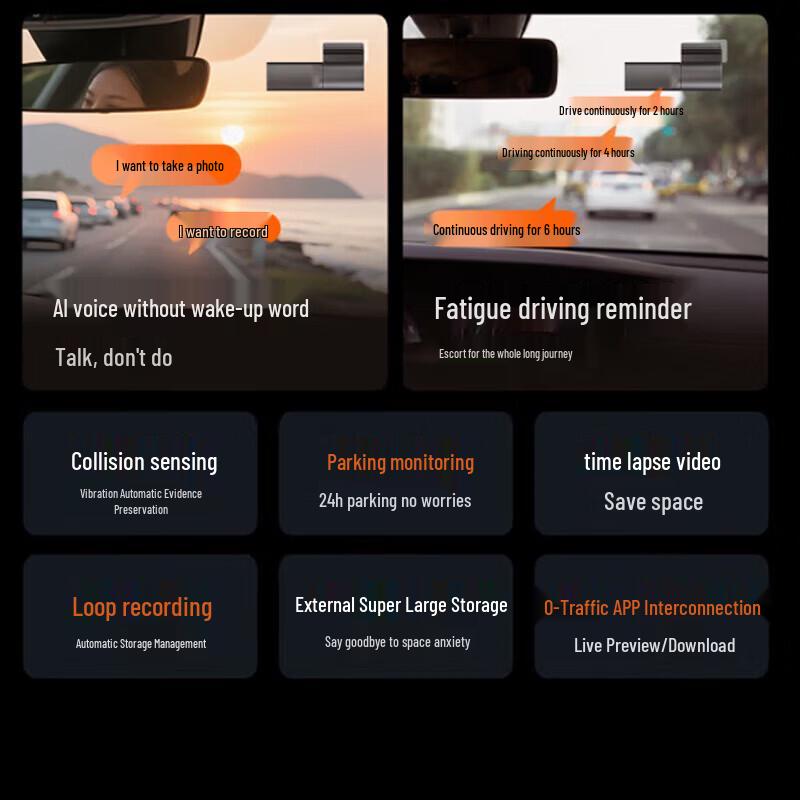 360 K380 2K ИИ-видеорегистратор с голосовым управлением и картой 64 ГБ (Китайская версия)
