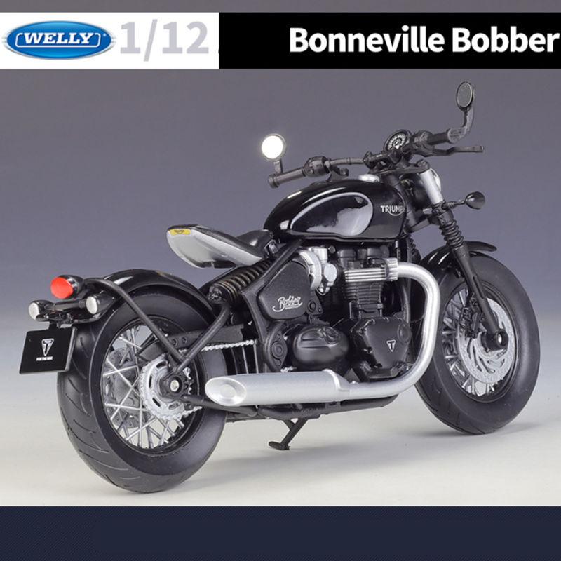 Welly 1/12 Triumph Bonneville Bobber Сплав Гоночный Мотоцикл Модель Литой Металл Уличный Мотоцикл Модель Симуляция Детская Игрушка Подарок
