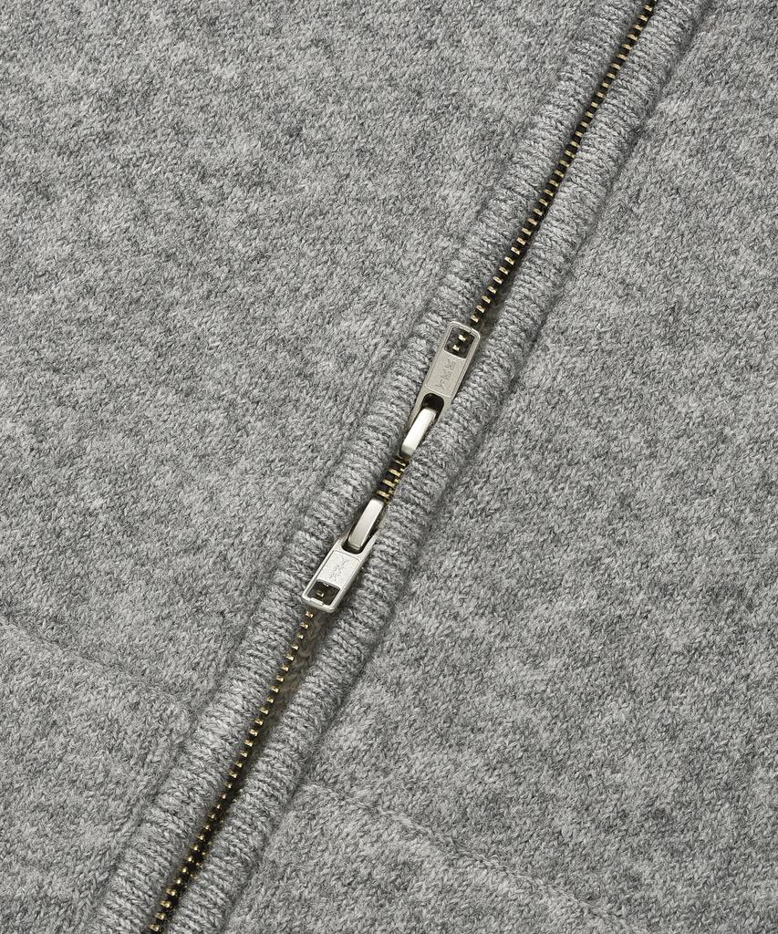 LMR Drawing Graphic Knit Zip-Up Hoodie Grey