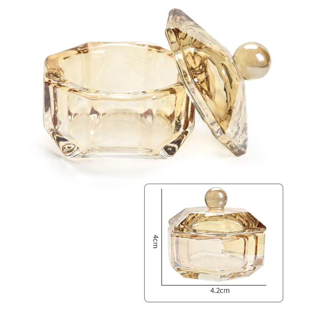 Crystal Glass Dappen Dish Acrylic Glass Cup w Cap Accessories Liquid Powder Glass