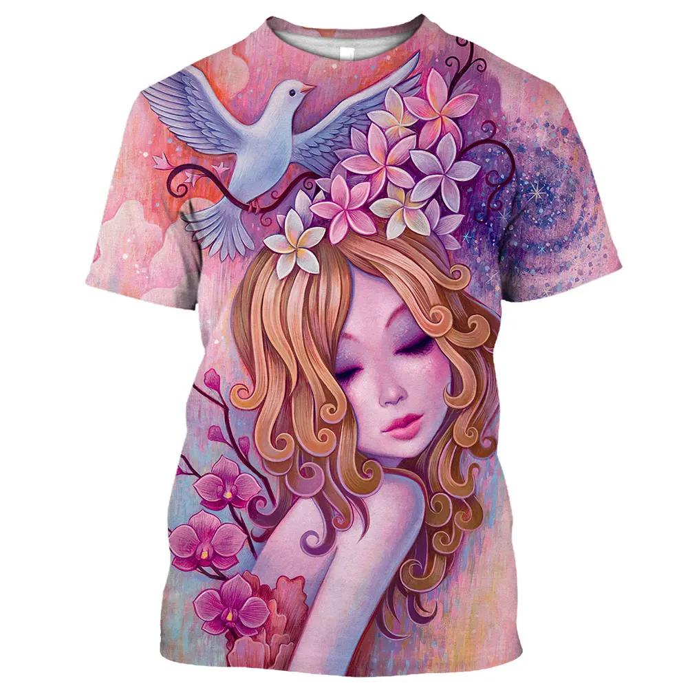 Новые мужские футболки Summer Tide Fantasy Figure Picture, повседневные футболки с 3D-принтом в стиле хип-хоп с круглым вырезом и коротким рукавом