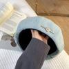 Летний тонкий дышащий синий вымытый джинсовый берет для женщин с большим обхватом головы и маленькая восьмиугольная шляпа художника