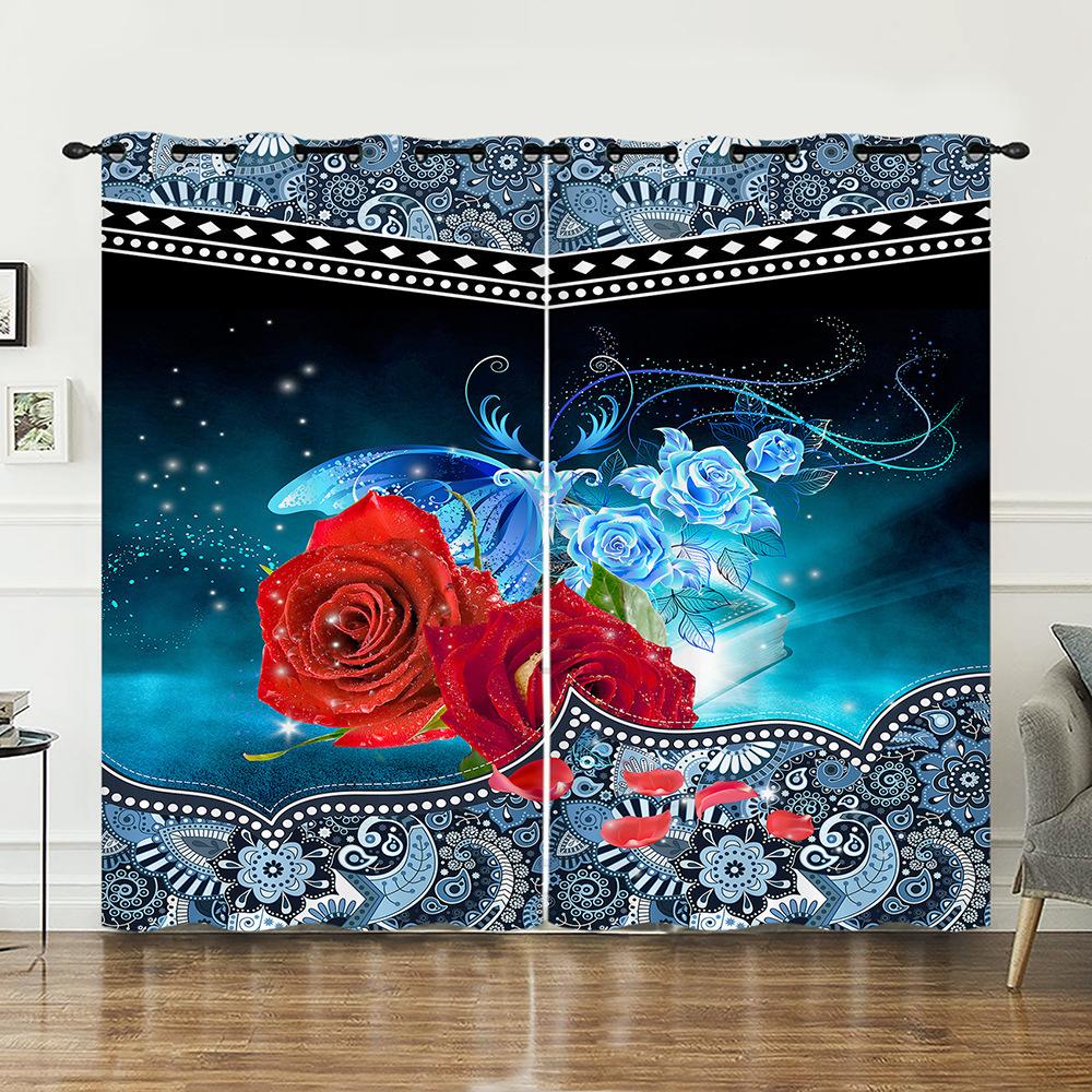 Шторы Love Rose Valentine Hunliji для спальни и гостиной, плотные, перфорированные.