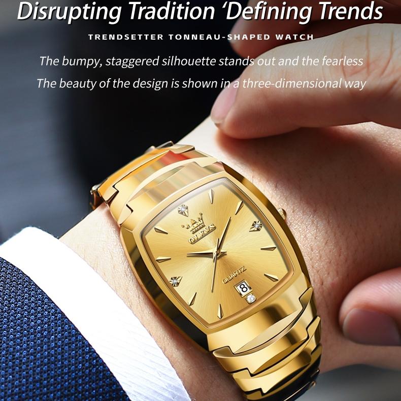 OLEVS Брендовые керамические кварцевые часы, новые водонепроницаемые мужские часы для деловых пар, мужские часы