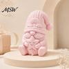 Unique Holiday Gift for Friends 3D Printed Gnome Figurine Holding Smiling Star, Faceless Statue with Whimsical Fireplace Mantle Decor Knit Hat,