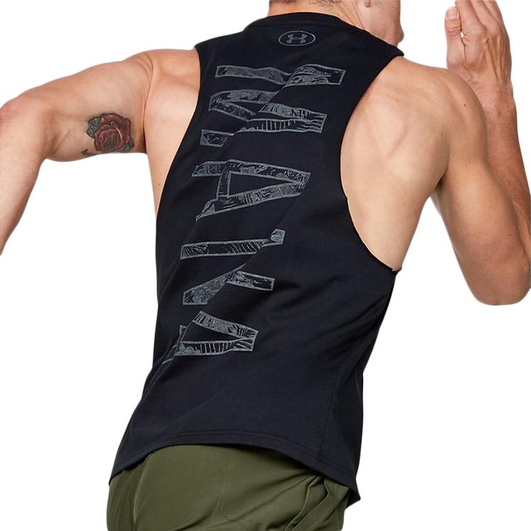 Under Armour Project Rock Бег и фитнес-тренировки Спортивный жилет Мужские топы Черный 1351589-001