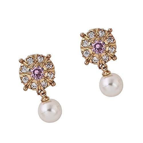 Латунные позолоченные серьги Estele Ad Rose Cz с жемчугом Накшатра для девочек и женщин