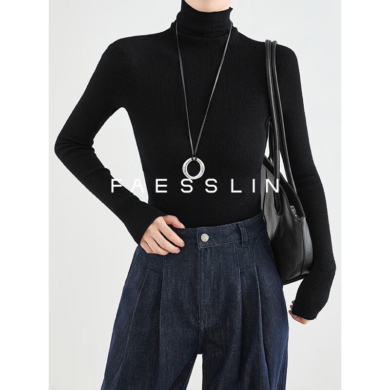 FAESSLIN 100% Шерсть Облегающий Бесшовный Водолазка Базовый Слой