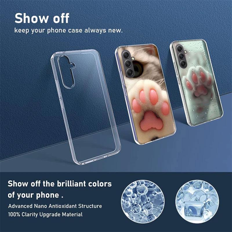 Pink Cat Hand Phone Case for Samsung A16 A26 A36 A56 A17 A37 A57 A07 A06 A02S A03 A04S A05S Galaxy Note 20 10 A50S A71 A51 A31 A