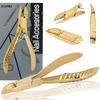 Nail Nippers For Thick Ingrown Nails Cuticle Clippers Scissors Manicure Spa Salon Gold