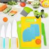 17PCS Kids Kitchen Playset Toddler Safe Plastic Knife Set Toy Cutlery Cutting Board Play Food Pretend Cooking Utensils Gift for Boys Girls